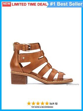 Leather Heeled Sandals Gladiator Adjustable Strap Cushioned Insole
